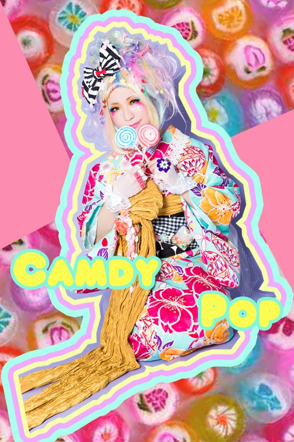 レトロモダン着物 原宿系 成人式 ヘアメイク