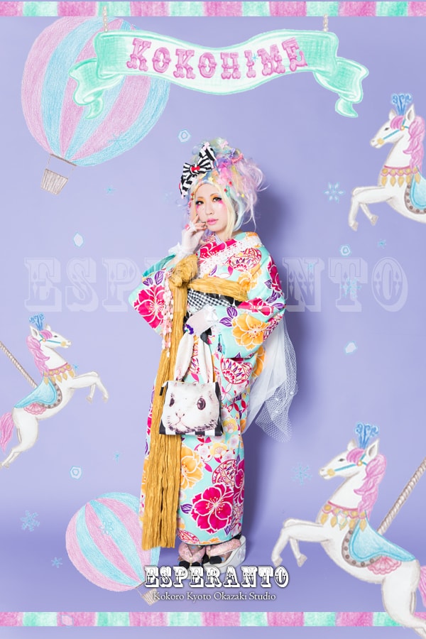 レトロモダン着物 原宿系 成人式 ヘアメイク