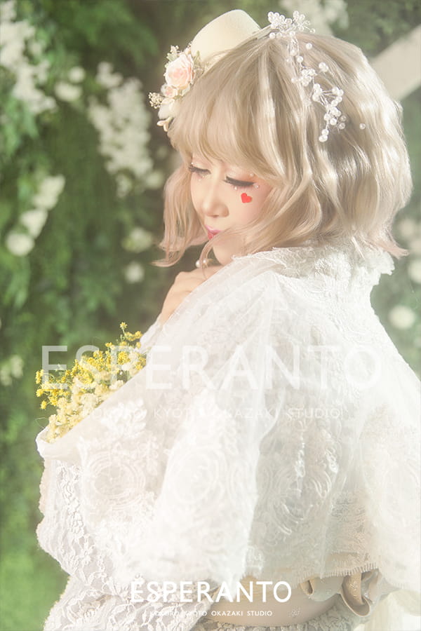 京都の変身写真スタジオで撮影された着物