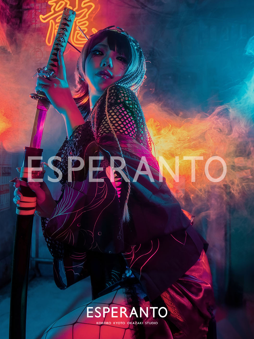 京都 サイバーパンク ニンジャ ポートレート 撮影