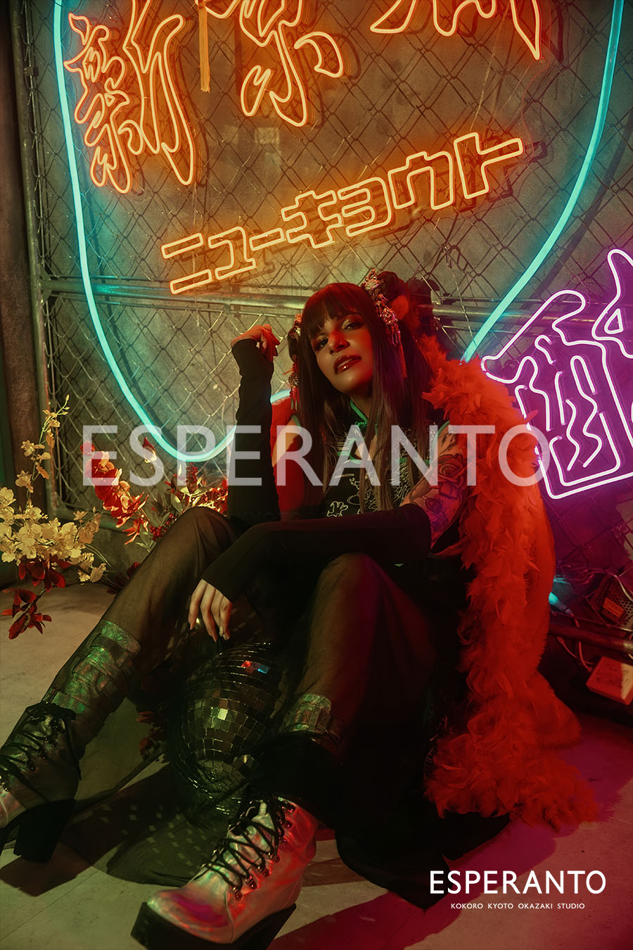 Five guests experiencing the Cyberpunk Plan in a studio photoshoot