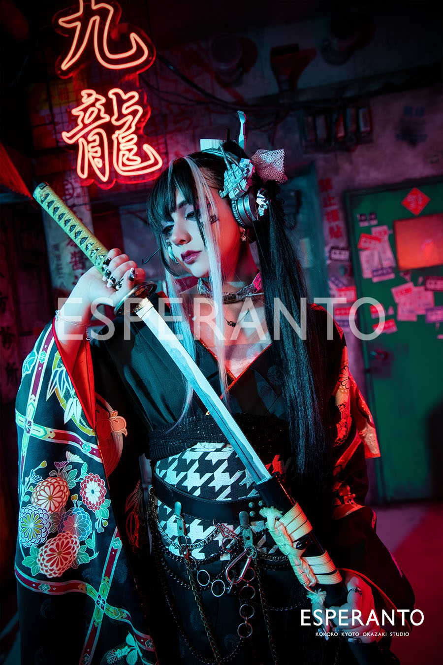 Cool Cyberpunk Plan photoshoot featuring Tsukikage Lady