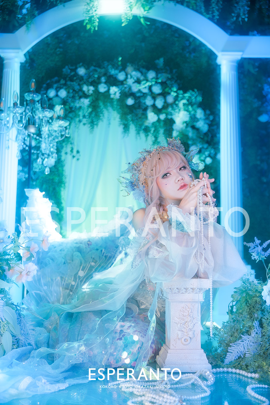 深い海の底を表現した幻想的なマーメイド撮影 京都